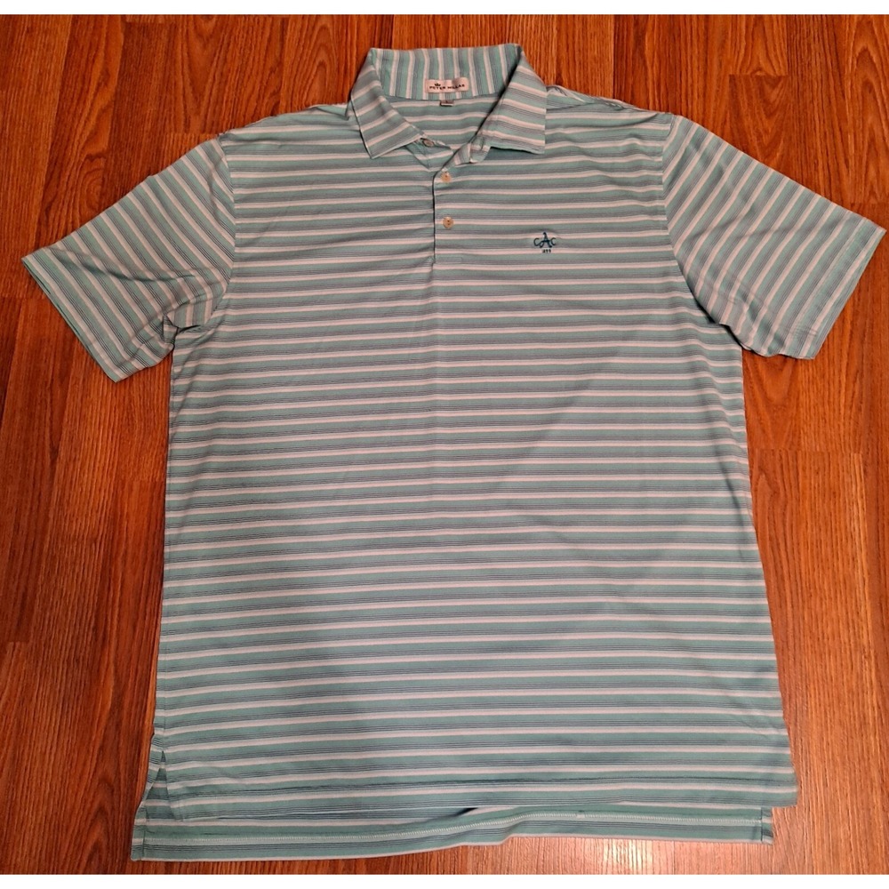 Mens L Peter Millar Striped Polo Shirt